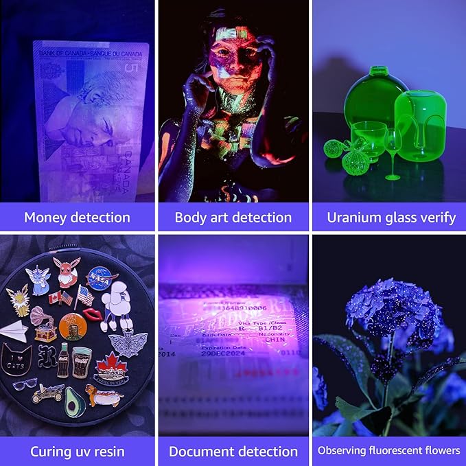 LE Black Light Flashlight, Small UV Lights with 21 LEDs, 395nm, Ultraviolet Light Detector for Invisible Ink Pens, Pet Dog Cat Urine Stain and More, AAA Batteries Included