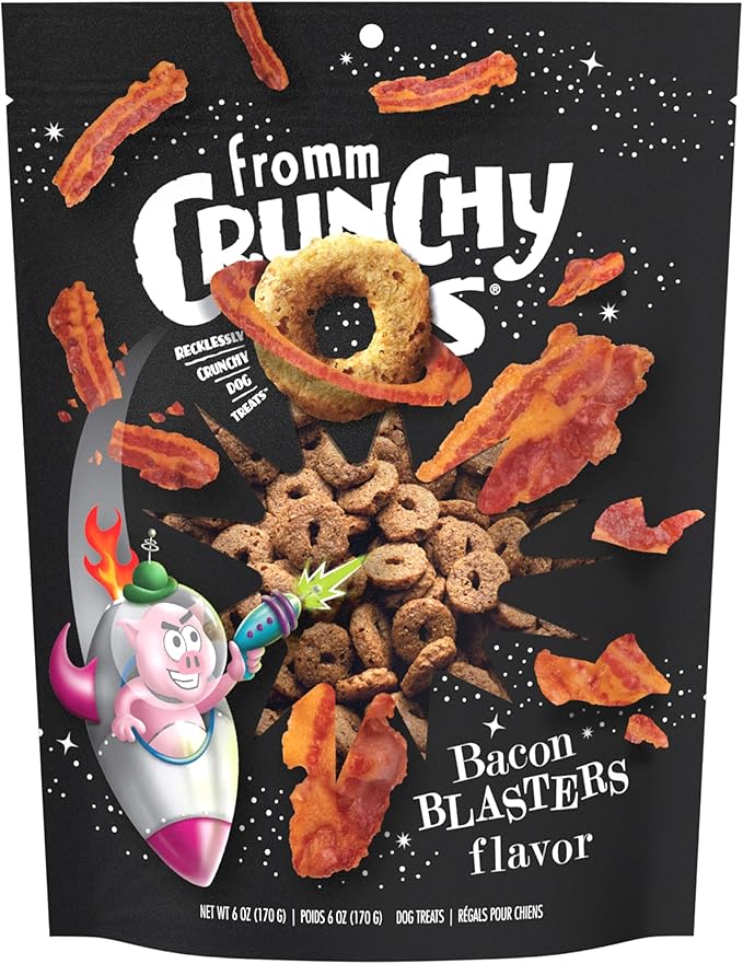 Fromm Crunchy Os Bacon Blasters Flavor Dog Treats - Premium Crunchy Dog Treats - Bacon Recipe - 6 oz