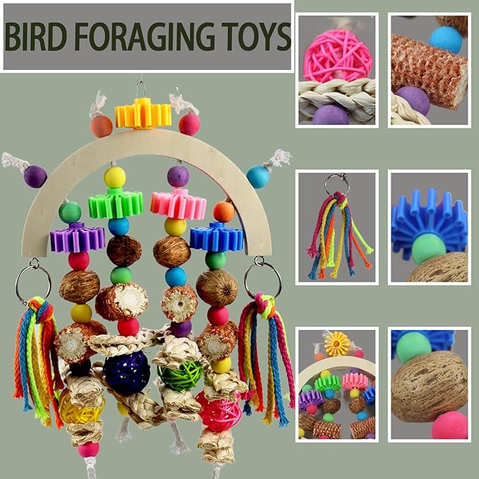 Bird Toys Parrot Toys Natural Corncob Wood Mango Chew Toys for African Grey Parrots, Sun Parrots, Lovebirds, Small Parrots, Parakeets