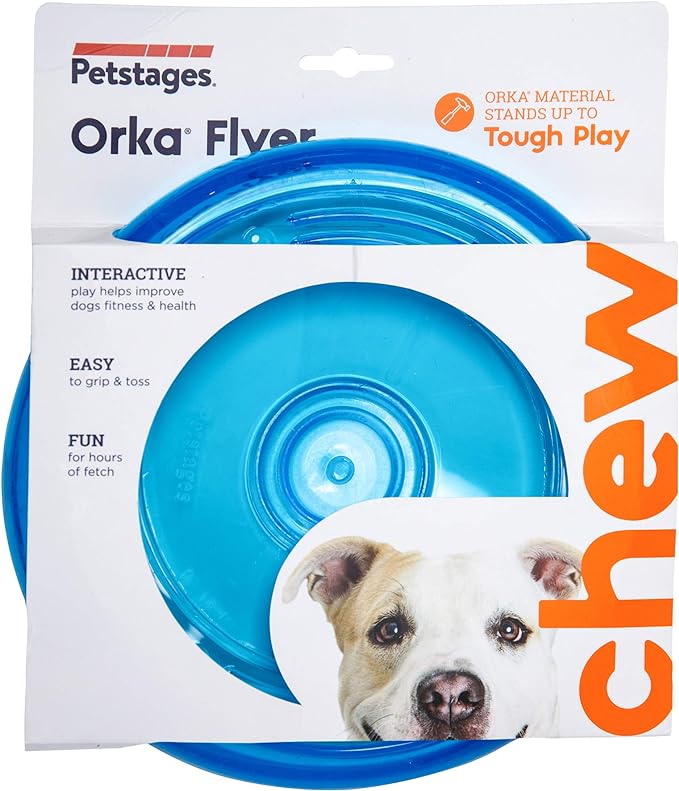 Petstages Orka Flyer Royal Blue Flying Disc Dog Fetch Toy