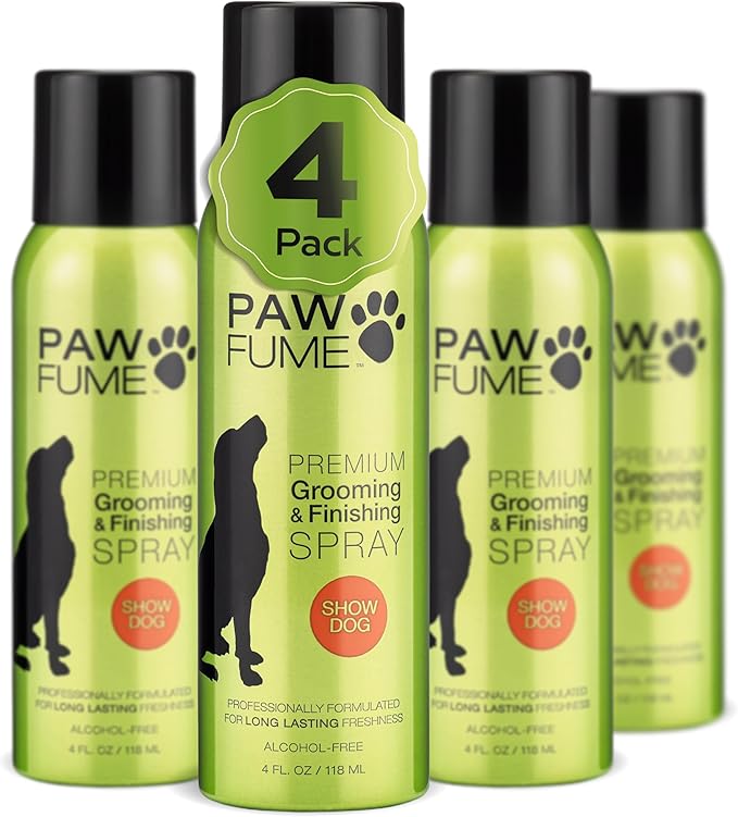 PAWFUME Premium Grooming Spray Dog Spray Deodorizer Perfume for Dogs - Dog Cologne Spray Long Lasting Dog Sprays - Dog Perfume Spray Long Lasting After Bath - Deodorizing Spray (Show Dog, 4-Pack)