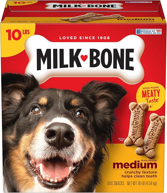 Milk-Bone Dog Treats Bundle: Original Biscuits for Medium Dogs 10 Pounds + Soft & Chewy Chicken 25 Ounce