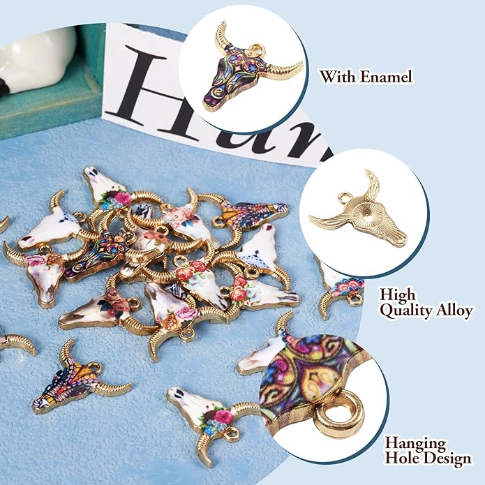 Enamel Animal Theme Charm Flower Cattle Head Cat Butterfly Fox Tortoise Charms Pendants for Earring Necklace Bracelet Keychain Jewelry Craft Making