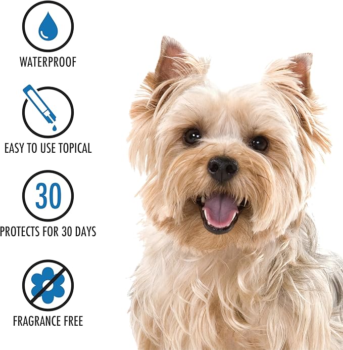 Ultra Flea And Tick Prevention For Dogs - Dog and Puppy Treatment and Control - Mosquito Repellent - Small, Fast Acting Waterproof Topical Drops, 4 Month Supply