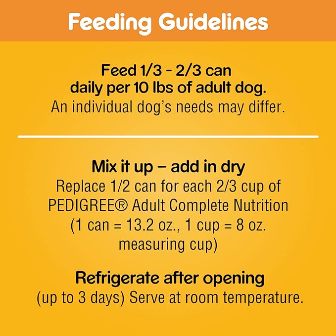 PEDIGREE CHOPPED GROUND DINNER Adult Canned Soft Wet Dog Food, Filet Mignon & Bacon Flavor, 13.2 oz. Cans (Pack of 12)