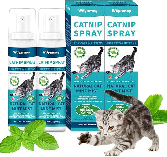 Catnip Spray for Cats, Catnip Spray for Indoor Cats, Catnip for Cats and Kittens, Natural Catnip, Mess-Free Kitten Catnip Mist Spray to Relieve Stress, Revitalizes Toys & Vitality, 6.76 Oz