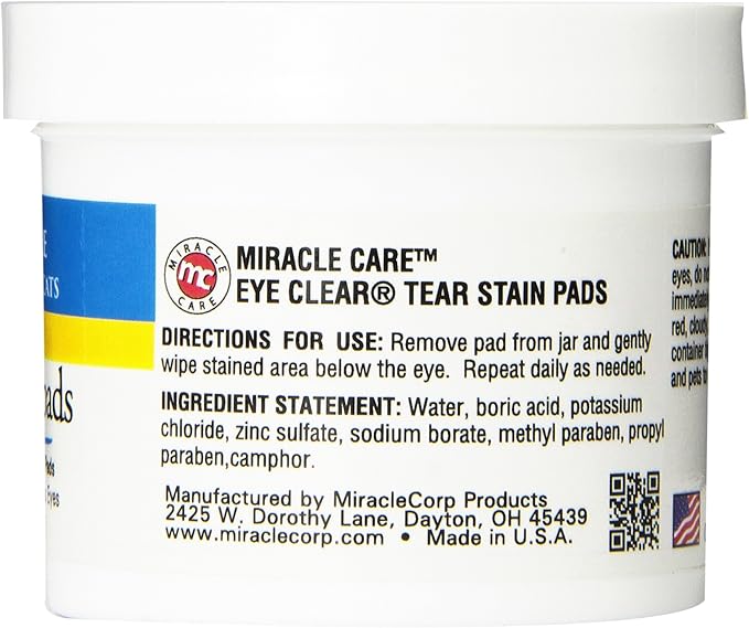 Tear Stain Pads - 90 Count; Eye Care for Dogs and Cats, Soft Pet Wipes for Gently Cleaning Eyes, Sterile Cat and Dog Wipes Formulated to Remove Tear Stains