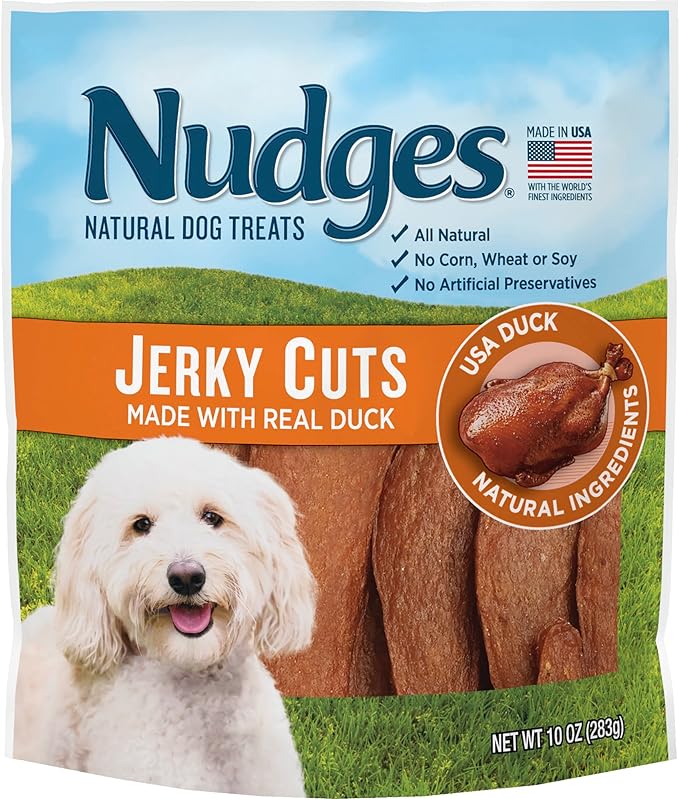 Blue Buffalo Nudges Jerky Cuts Natural Dog Treats, Duck, 10oz Bag