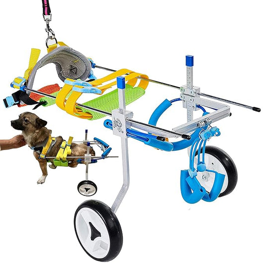Adjustable Dog Cart/Wheelchair, Animal Exercise Wheels?for Pet/Doggie Wheelchairs with Disabled Hind Legs Walking?Light Weight, Easy Assemble (7-Size)(XSLW)