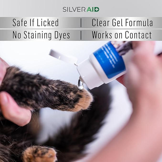 Hot Spot Treament for Dogs, Colloidal Silver Gel Wound Care for Dogs, Cats, Horses, Relief of Rashes, Irritations, Itch, Bites, Burns, Scratches, Minor Cuts, Coat Care, Vet Recommended, Made in USA