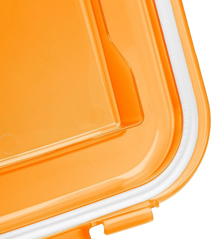 IRIS USA 30 lbs & 11 lbs Combo Airtight Dog Food Storage Container, Stackable Treat Box, 2-Cup Scoop, Wheels, Keep Fresh, Easy Mobility, Orange