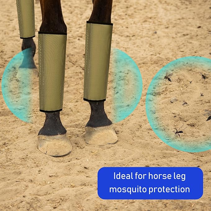 Jexine Set of 8 Mesh Fly Boots for Horse Loose Breathable Mesh Horse Boots Protective Horse Leg Wraps Horse Leggings for Preventing Flies and Mosquitoes Bites