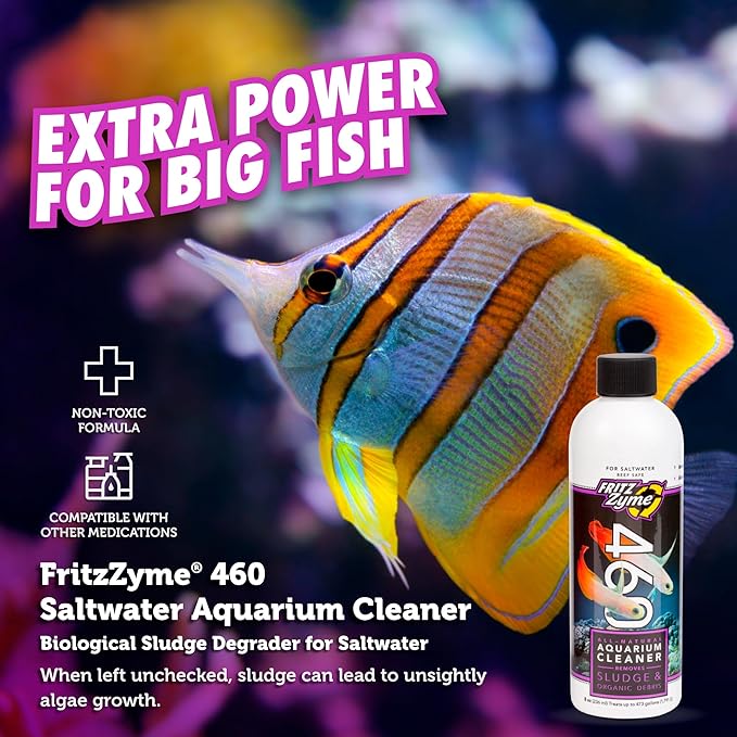 Fritz Aquatics 83369 FritzZyme 460 Biological Conditioner for Salt Water Aquariums, 8-Ounce