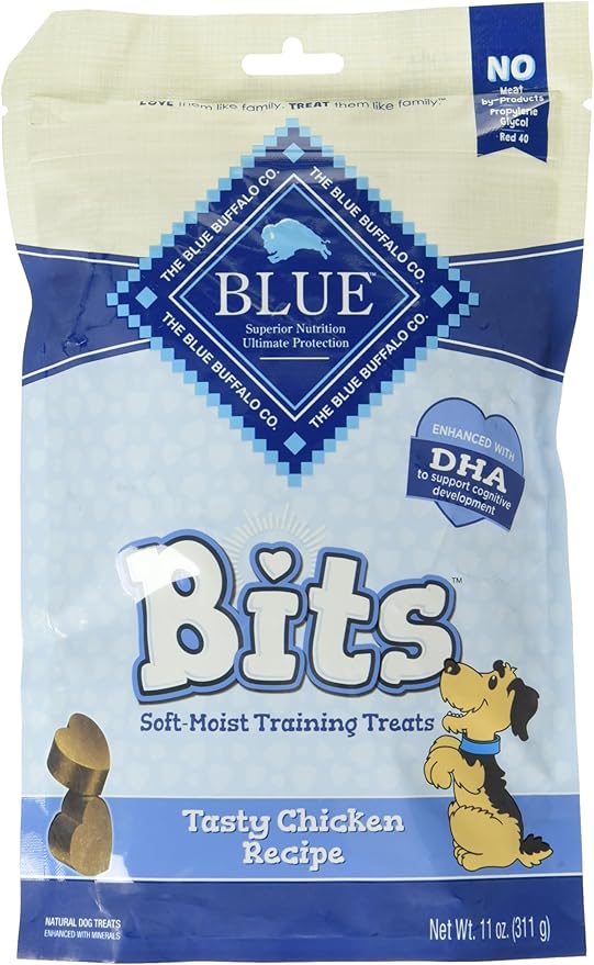 Blue Bits Dog Soft-Moist Training Treats, Tasty Chicken Recipe, Natural, 11 Ounce (Pack of 6)