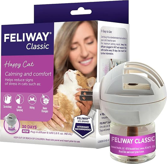 FELIWAY Classic Cat Calming Pheromone Diffuser, 30 Day Starter Kit (48 mL)