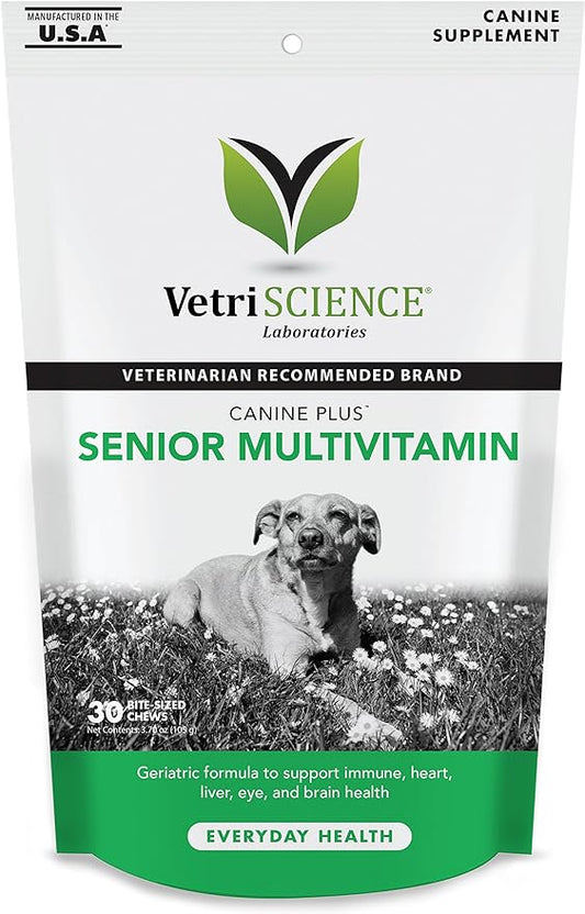 VETRISCIENCE Laboratories - Canine Plus Senior Multi Vitamin for Dogs, 30 Bite-Sized Chews