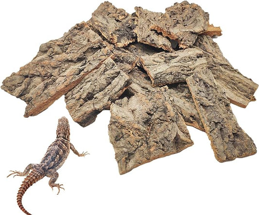 Reptile Bark Bedding,1 LB Natural Cork Bark for Reptiles Flat Cork Wood Terrarium Substrate Tank Supplies for Snake Spiders Bearded Dragons Hermit Crabs Geckos