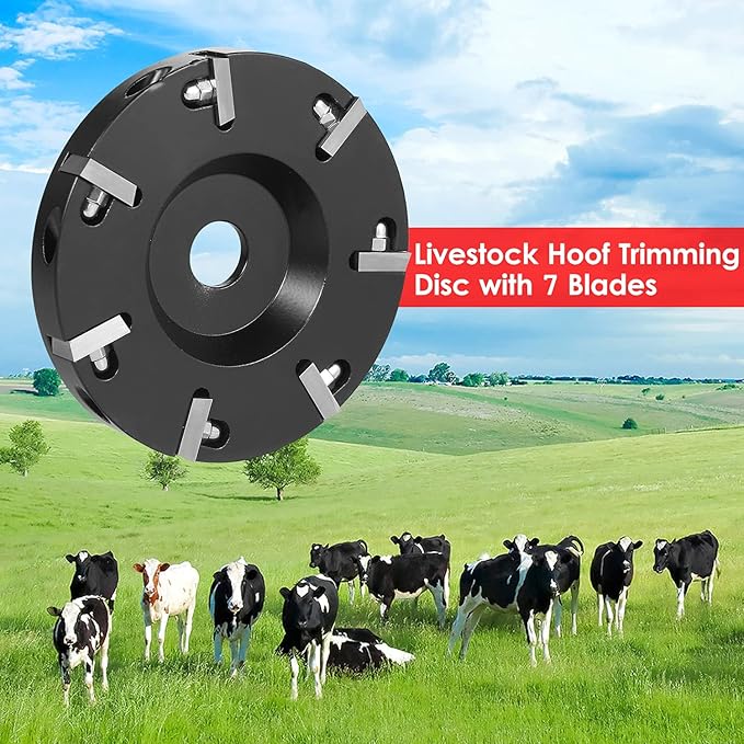 Livestock Hoof Trimming Disc Plate Hoof Trimming Discs Hoof Grinding Discs Claws Hoof Care Tool with 7 Blades