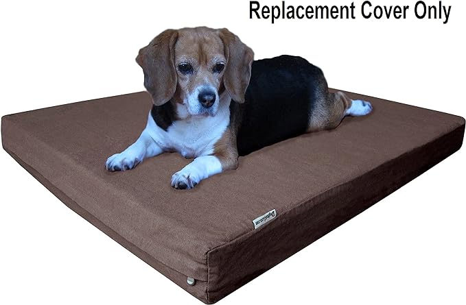 Heavy Duty Chocolate Brown Denim Jean Dog Pet Bed External Cover - Replacement cover only - 6 Sizes : Small Medium, Large, XL, XXL and XXXL (35"X20"X4")