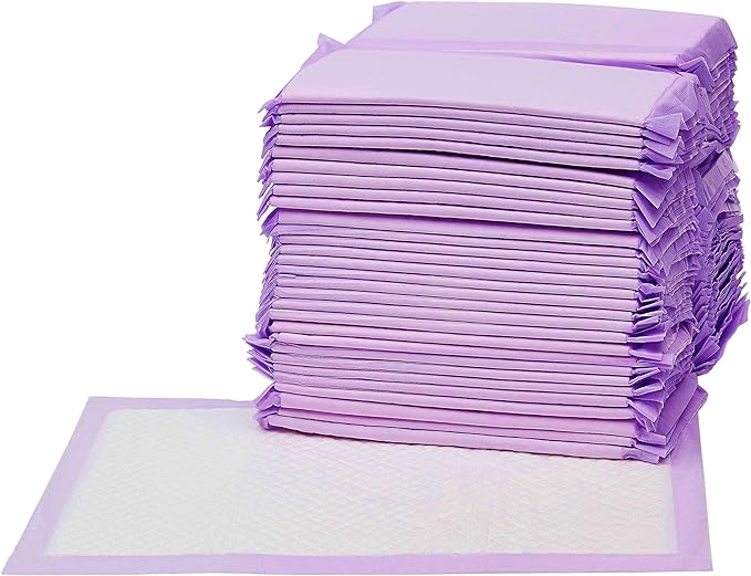 Amazon Basics Cat Pad Refills for Litter Box, Fresh Scent, Pack of 40, Purple and White