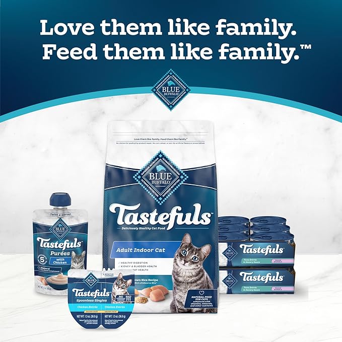 Blue Buffalo Tastefuls Wet Cat Food Morsels, Made with Natural Ingredients | Tuna, 3-oz. Cans (24 Count)