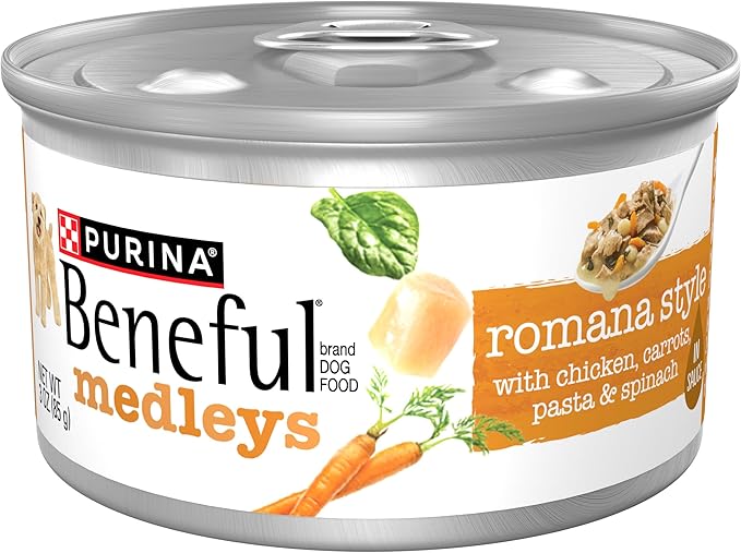 Purina Beneful Wet Dog Food, Medleys Romana Style with Chicken in Sauce - (Pack of 12) 3 oz. Cans