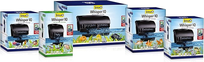 Tetra Whisper IQ Power Filter 60 Gallons, 300 GPH, with Stay Clean Technology