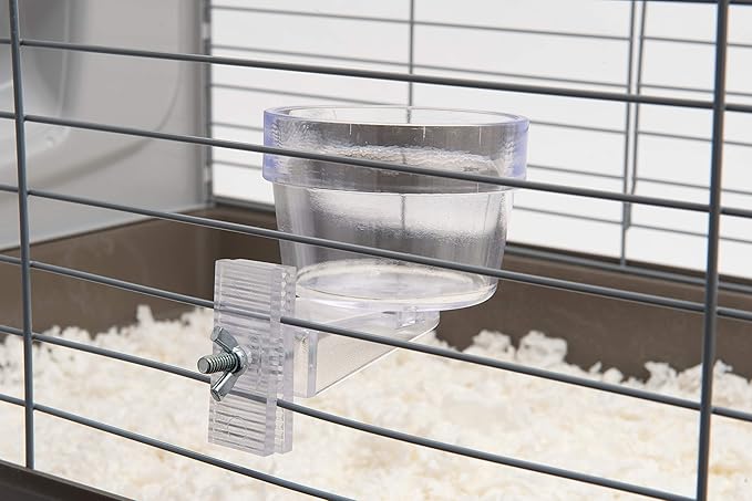 Lixit Quick Lock Cage Bowls for Small Animals and birds. (10oz, Clear)