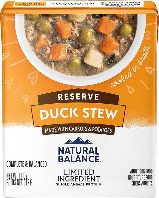 Natural Balance Limited Ingredient Adult Grain-Free Stew Wet Dog Food, Reserve Duck with Carrots & Potatoes, 11 Ounce (Pack of 12)