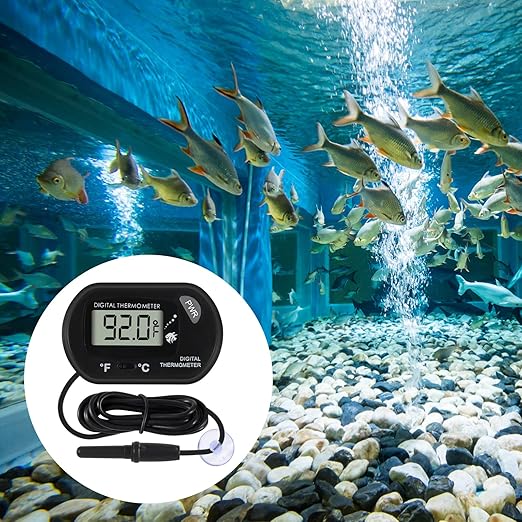 4Pcs Aquarium Thermometer Fish Tank Thermometer Reptile Thermometer Terrarium Water Temperature Test Digital Thermometer with LCD Display Fahrenheit/Celsius(℉/℃)