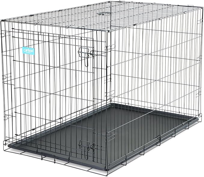 Carlson Pet Products SECURE and FOLDABLE Single Door Metal Dog Crate, Extra Large