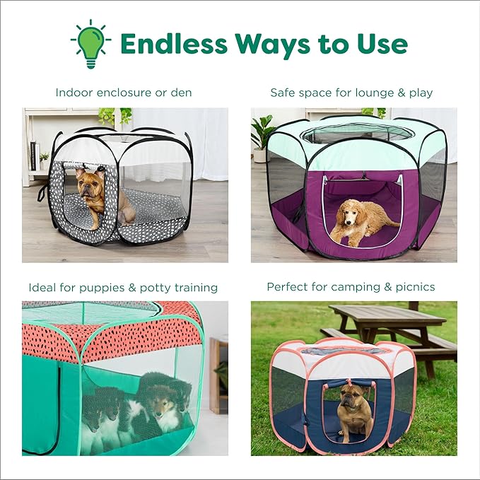 Furhaven Pop Up Playpen Pet Tent Playground - Navy, Large