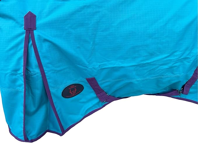 1200 Denier Horse RAIN Sheet | Horse Turnout Sheet | Horse RAINSHEET (Waterproof & Breathable) (Turquoise-Plum, 78)