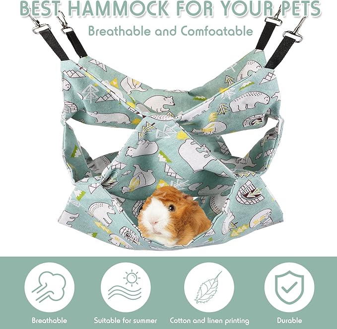 3 Pieces Small Pet Hammock Tunnel Ferret Hammock Hamster Nest Bed Glider Guinea Pig Ferret Hammock Set for Small Pets