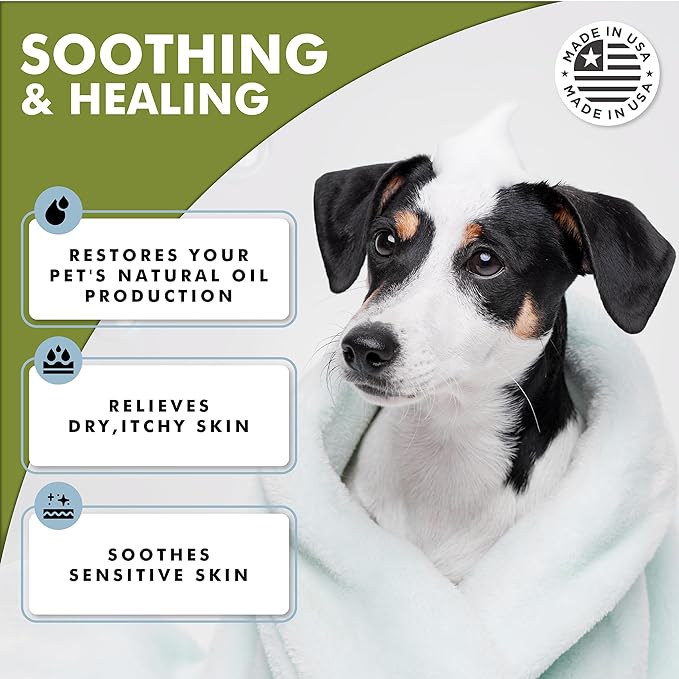 Oatmeal Dog Shampoo & Conditioner 17oz [USA] 5 in 1 Plant-Based Organic Sulfate-Free Soap-Free-Tearless Moisturizer for Dandruff Allergies & Itchy Dry Sensitive Skin-Puppy Grooming [Pro Pet Works]