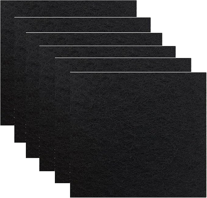 6 Pack Activated Charcoal Filters for Cat Litter Boxes Charcoal Filter Cat Litter Pans Filters Replacment Charcoal Filters Mat