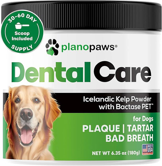 Dog Teeth Cleaning Powder - Dog Plaque and Tartar Remover - Dental Powder for Dogs Teeth with Bactase PET - Dog Breath Freshener to Help Overall Dog Dental Care - Ideal for Mouth, Teeth and Gum Health