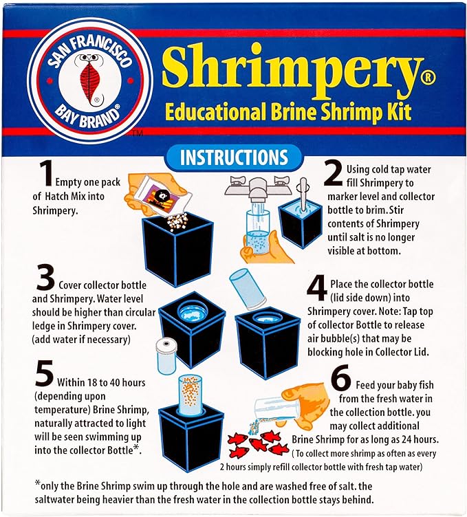San Francisco Bay Brand Shrimpery Brine Shrimp Kit for Hatching Baby Brine Shrimp Eggs | Excellent Food Source Baby Aquarium Fish, Freshwater, Reef & Saltwater Marine Tank Hatchery Kit