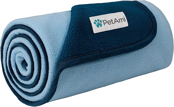 PetAmi Waterproof Dog Blanket for Bed, XL Dog Pet Blanket Couch Cover Protection, Fleece Cat Blanket Throw for Crate, Kennel, Sofa Furniture Protector, Reversible Soft Plush, Twin, 60x80 Navy/Blue