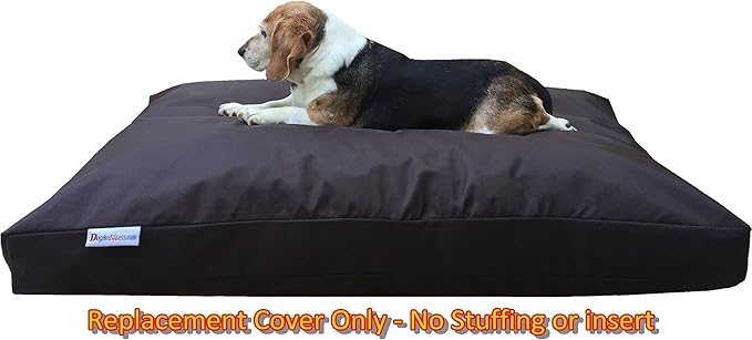 Dogbed4less Large 1680 Ballistic Heavy Duty Dog Pet Bed External Zipper Duvet Cover - Replacement cover only, 41X27X4 Inches, Seal Brown