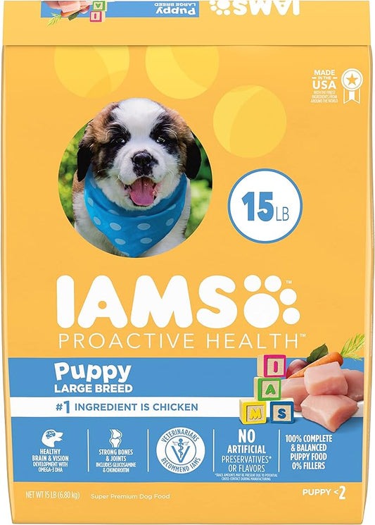 IAMS Smart Puppy Large Breed Dry Dog Food with Real Chicken, 15 lb. Bag