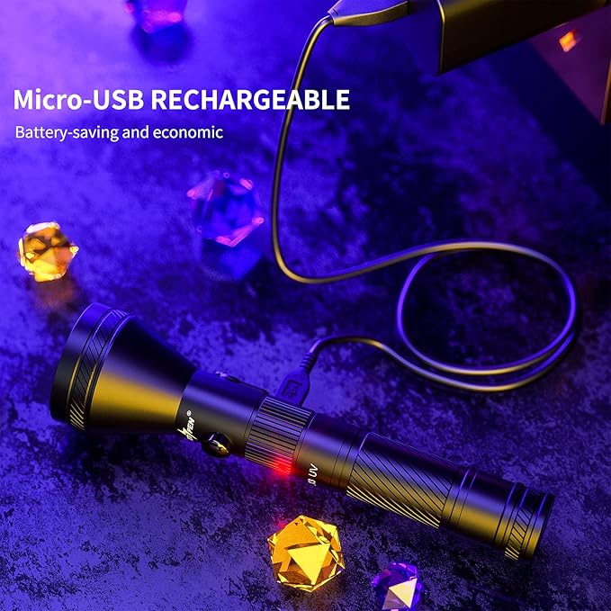 UV Flashlight Black Light, 12 LED Rechargeable 395nm UV Blacklight Pet Urine Detector for Dog/Cat Urine, Dry Stains, Bed Bug, Resin Curing, Scorpions Finder Handheld Black Light