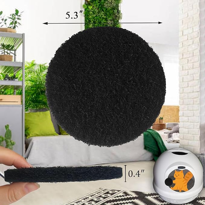 6 Pack Cat Litter Box Replacement Filters Compatible with Petmate Booda Dome Cat Litter Box – Activated Carbon Charcoal Filters to Absorb Odors and Control Damp for Keeping Fresh