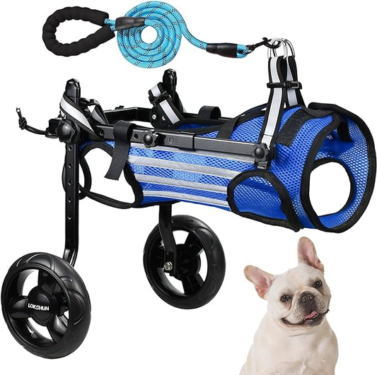 2024 Upgraded Dog Wheelchair for Back Legs Small Wheelchair for Dogs with Disabled Hind Legs Walking Adjustable Dog Carts with Heavy duty Wheels & Patented