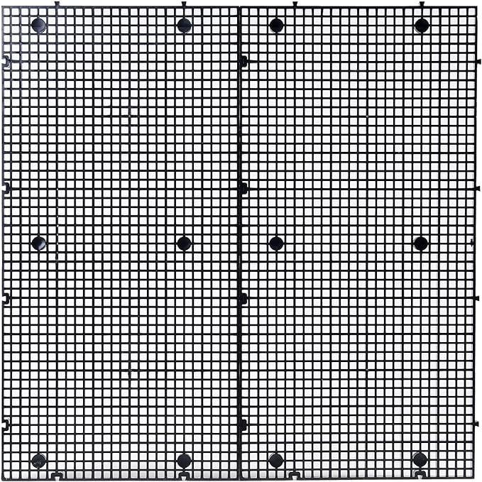ALEGI Plastic Grid Divider Tray Egg Crate Louvre Aquarium Fish Tank Bottom Isolation with Bracket (8pcs Black)