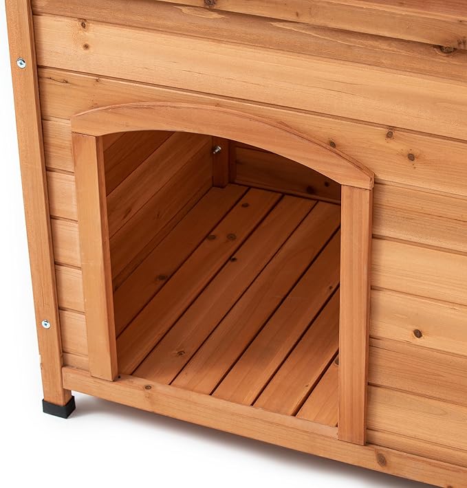 TAKUKA Outdoor Wooden Dog House for Small Medium Large Sized Dogs，Extra Waterproof Durable Dog Kennel with Wooden Floor for Garden Backyard Farm (newL)