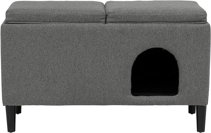 Paws & Purrs Modern 32" Wide Pet Ottoman Bed for Small to Medium Dog or Cat