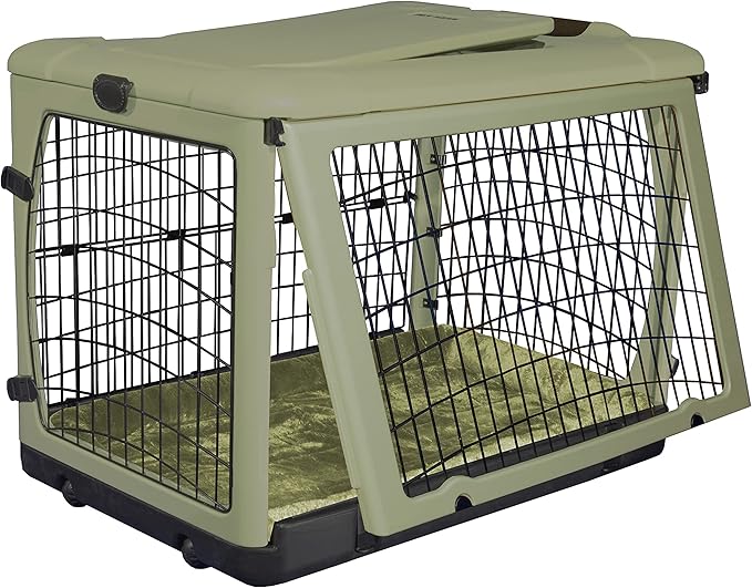 Pet Gear “The Other Door” 4 Door Steel Crate for Dogs/Cats with Garage-Style Door, Includes Plush Bed + Travel Bag, No Tools Required, 3 Models, 3 Colors