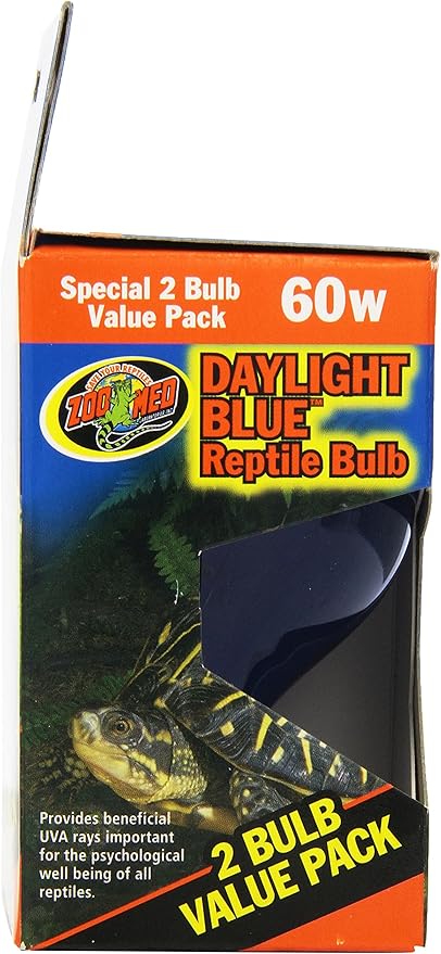 Zoo Med Daylight Blue Reptile Bulb, 60 Watt - 2 Pack