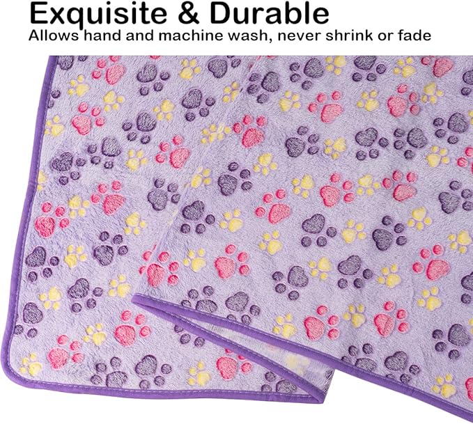 Dono 1 Pack 3 Dog Blankets for Large Dogs-50 * 40 in, Super Soft Fluffy Paw Bone Print Fleece Bed Blanket for Pet, Blanket for Large Dogs, Soft Bed Blanket Cover for Dogs and Cats